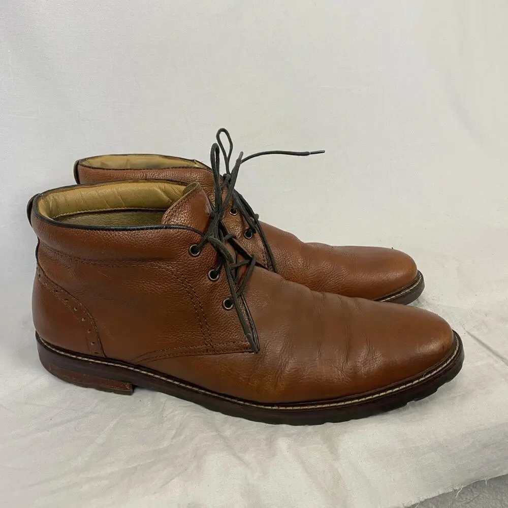 Florsheim Chukka Boots Mens 13 D Brown Leather Fenway Lace Up Lug Sole 11875-222